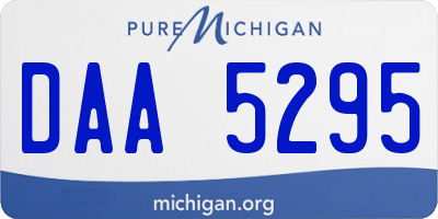 MI license plate DAA5295