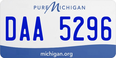MI license plate DAA5296