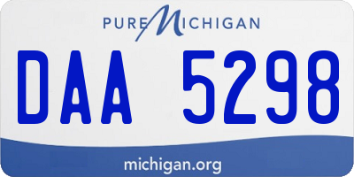 MI license plate DAA5298