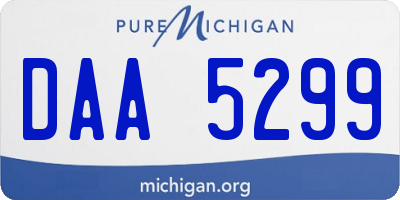 MI license plate DAA5299