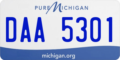 MI license plate DAA5301