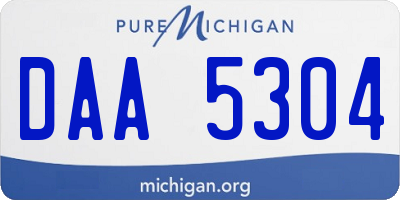 MI license plate DAA5304