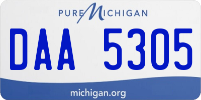 MI license plate DAA5305