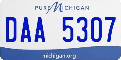 MI license plate DAA5307