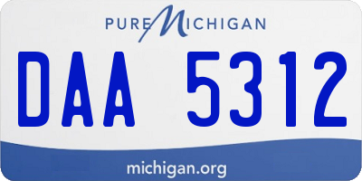 MI license plate DAA5312