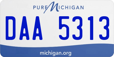 MI license plate DAA5313