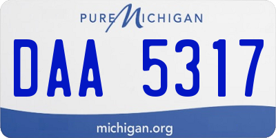 MI license plate DAA5317