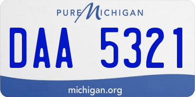 MI license plate DAA5321