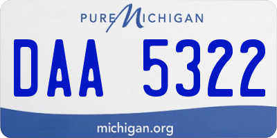 MI license plate DAA5322