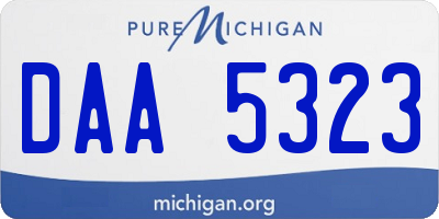 MI license plate DAA5323