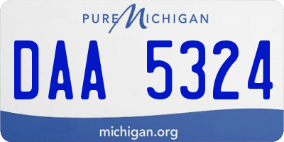MI license plate DAA5324