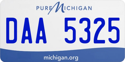 MI license plate DAA5325