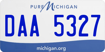MI license plate DAA5327