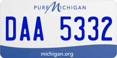 MI license plate DAA5332