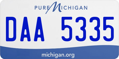 MI license plate DAA5335