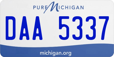 MI license plate DAA5337