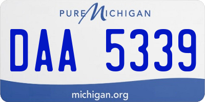 MI license plate DAA5339
