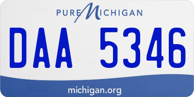 MI license plate DAA5346