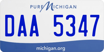 MI license plate DAA5347