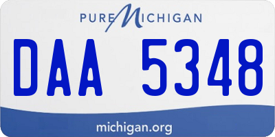 MI license plate DAA5348