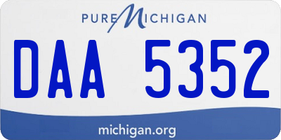 MI license plate DAA5352