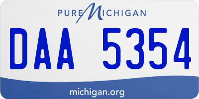 MI license plate DAA5354