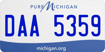 MI license plate DAA5359