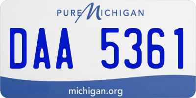 MI license plate DAA5361