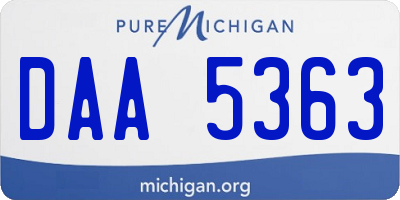 MI license plate DAA5363