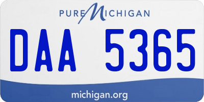 MI license plate DAA5365