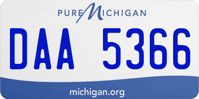 MI license plate DAA5366