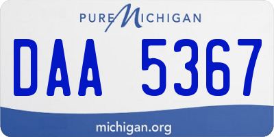 MI license plate DAA5367