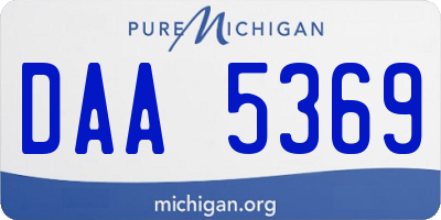 MI license plate DAA5369