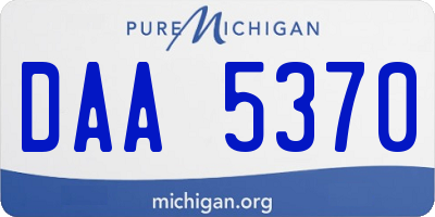 MI license plate DAA5370