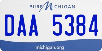 MI license plate DAA5384