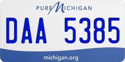 MI license plate DAA5385