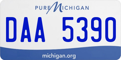 MI license plate DAA5390