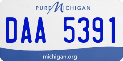 MI license plate DAA5391
