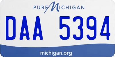 MI license plate DAA5394