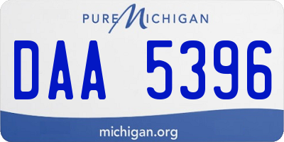 MI license plate DAA5396