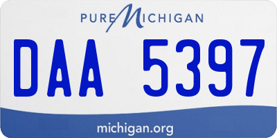 MI license plate DAA5397