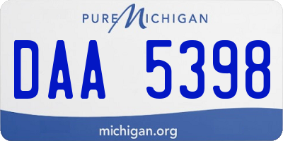 MI license plate DAA5398