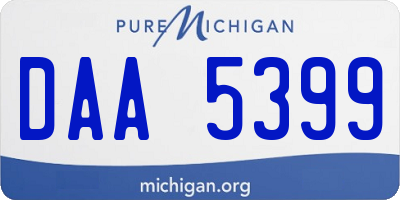 MI license plate DAA5399