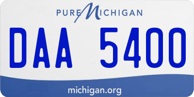 MI license plate DAA5400