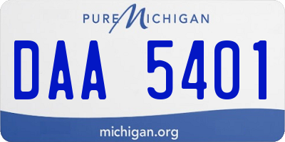 MI license plate DAA5401