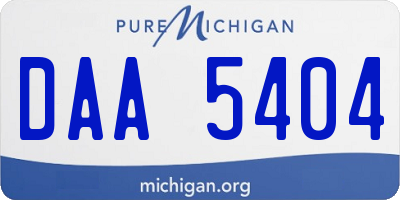 MI license plate DAA5404