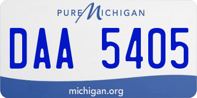 MI license plate DAA5405