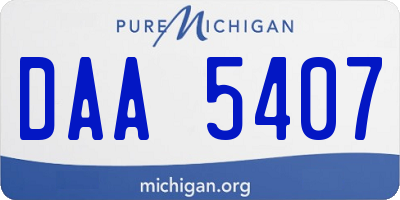 MI license plate DAA5407