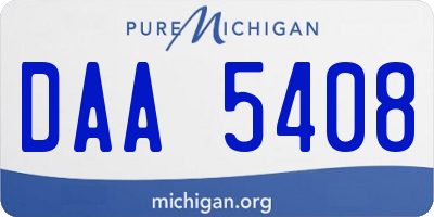 MI license plate DAA5408