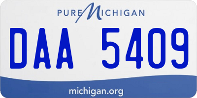 MI license plate DAA5409